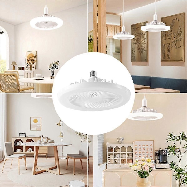 Takfläktar med Lampa och Fjärrkontroll E27 Inbyggda Takfläktar med Lampa för Vuxna Barn Vardagsrum Sovrum B