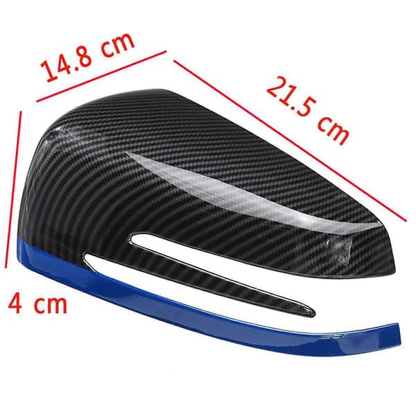 2X Bil Backspegel Sidospegelskydd Kåpa för - C E CLA GLA Klass W176 W117 Kolfiber + Röd