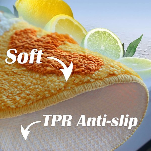 Tflycqapple Badrumsmattor och Matta, Söta Barn Badrumsdörrmattor Dekor Matta, Röd Tuftad Plysch, Maskintvättbar Lyxig Luddig Hög Absorberande och Anti-Slip Fo