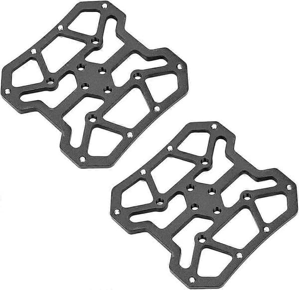1 Par SPD Pedaladapter -Pedalform- Aluminiumslegering Plattformadapter for sykkel for SPD (Svart)