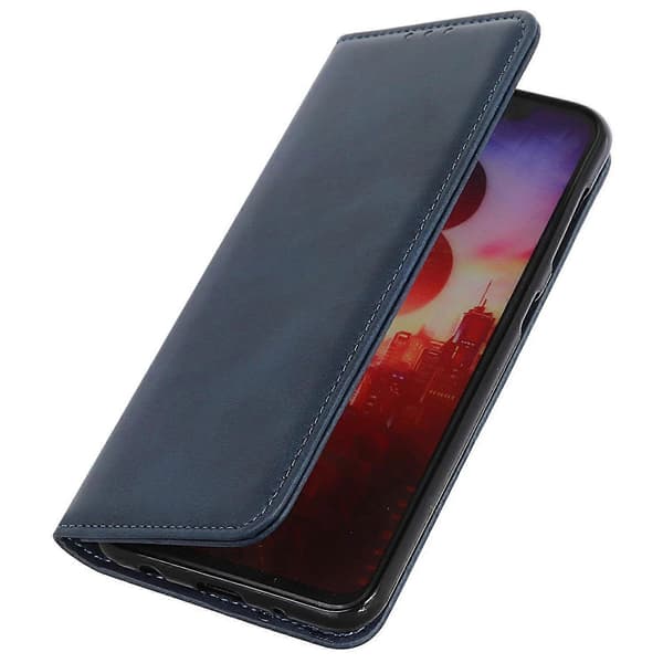 For Xiaomi Redmi 13c Deksel Splittet Lær Magnetisk Auto-absorbert Telefondeksel Blue