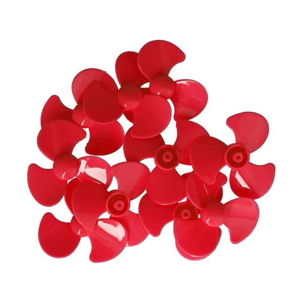 10 stk. 50mm 3-bladet propell ABS Svingende propeller Erstatning DIY Bilmodell Tilbehør Rød