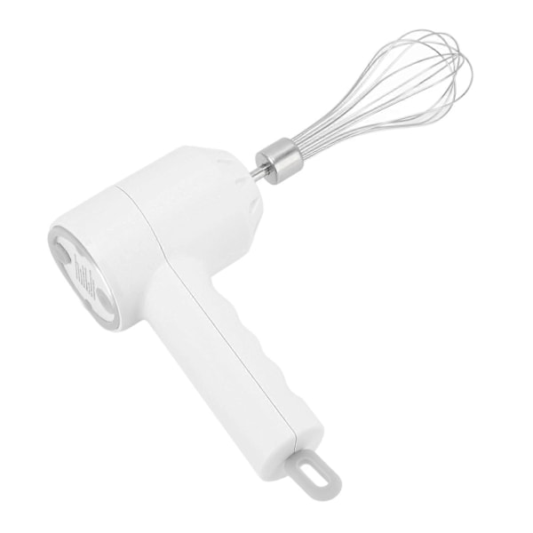 Elektrisk Sladdlös Handmixer 3 Hastigheter Köksmixer 20W med Visp för Bakning Vit