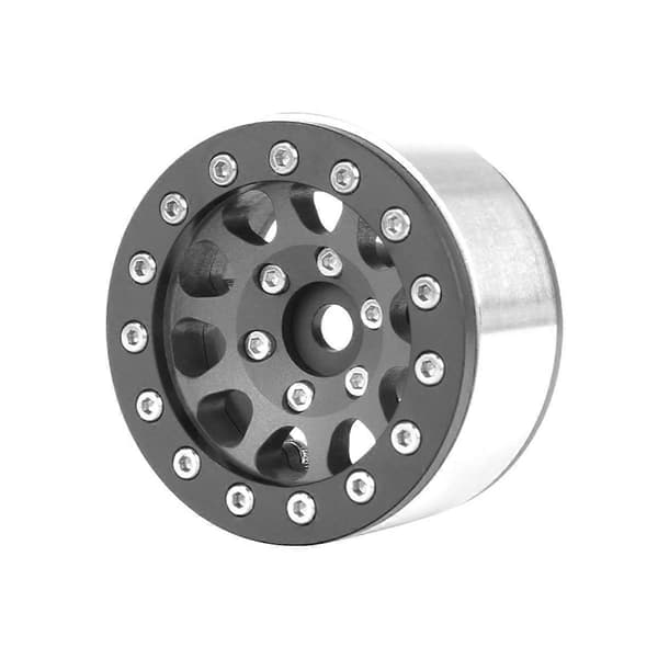 Sort Sølvfælg 4 STK 1.55 Tommer Metalhjul Modelbildele til Axial SCX10 Ghost TRX4 TRX6 D90 1/10 RC Crawler Bil