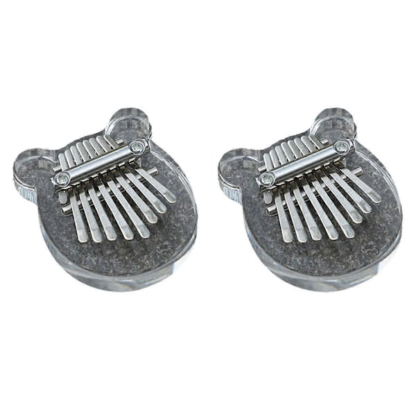 8-tangenters Mini Kalimba Regnbue Gjennomsiktig Krystall Kalimba Finger Piano Instrument Bjørn
