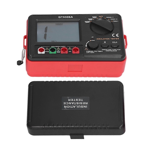 GT5306A Isolationsmodstandstester Digital Megohmmeter 500V 1000V Jordmodstandsmåler Elektrisk Lækagedetektion