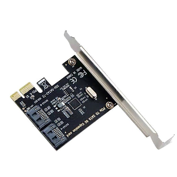 PCIE til SATA-kort PCI-E Adapter PCI til SATA3.0 Konverter 2-Port SATA III 6G Utvidelseskontroller Ca