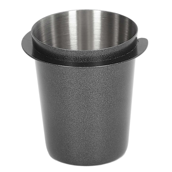 58 mm doseringskop i rustfrit stål, kompatibilitet, polering, kaffedoseringskop, pulverføder til kaffe, sort