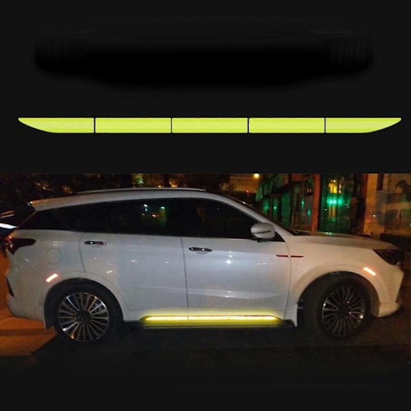 5 KPL Vahva Heijastava Raita Tarra Korkea Intensiteetti Yönäkyvyys Yleiskäyttöinen Vedenpitävä Fluoresenssi Keltainen