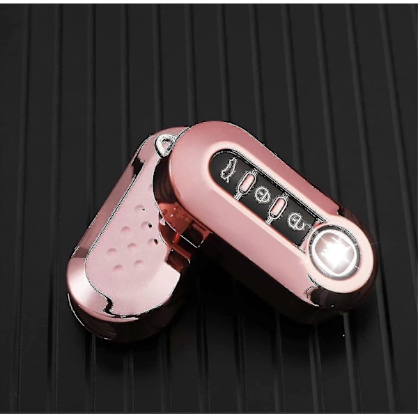 Th Button Fiat 500 Avaimen Suojakuori Fiat Avaimen Kuori Silikoni 2kpl vaaleanpunainen