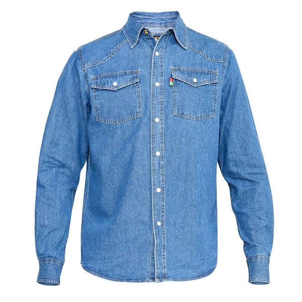 Duke Herr D555 Western Denimskjorta X-Large Stenvättad Stonewash Stonewash X-Large