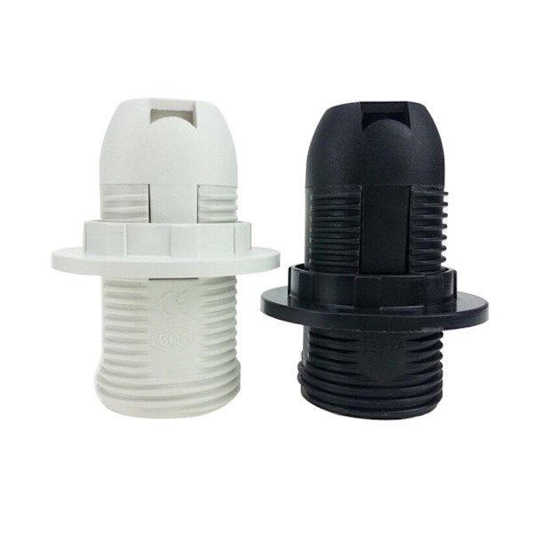 10-pak (sort og hvid) E14-lampeholder i plast med Edison-skrue