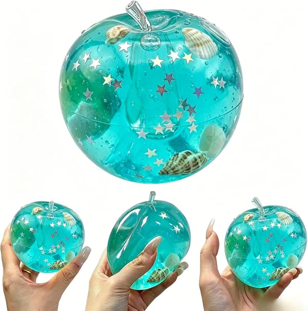 Sininen valtameri Slushy Omena Squishy, Geelitäytteiset Fidget Puristuslelut Ahdistuksen Lievitykseen
