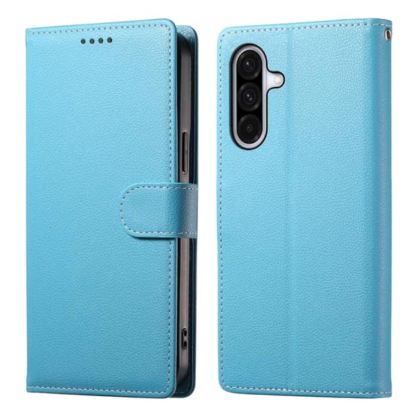 Samsung Galaxy A17 5G Etui med Magnetlukning - Lychee Læderpung & Beskyttelse[JUN] Sky Blue