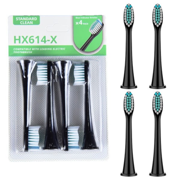 16-pakning erstatningshoder for Philips Sonicare Series 3, 6, 9 Svart Black Black