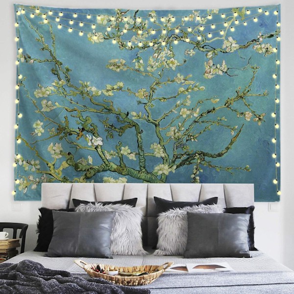 Mandelkukkien seinävaate, luonnollinen maisema seinätaide, kodin sisustus makuuhuoneeseen, 150x200cm