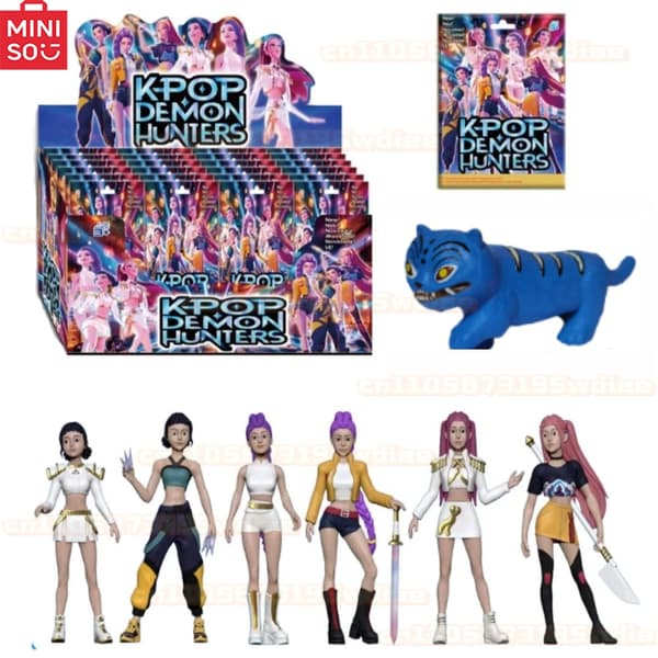 MINISO Demon Hunters Huntrix Kpop Figur - Derpys Tiger Rumi Samlerobjekt [JUN] 6PCS-1 Option 1