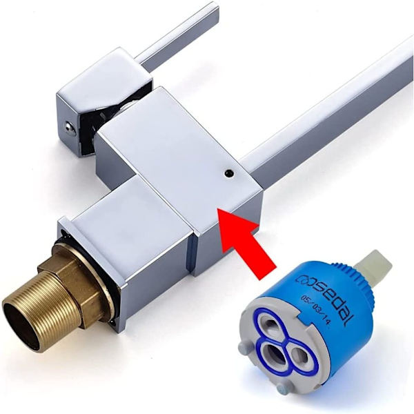 Keramisk kranpatron (35 mm) enkelgrepsblandebatteri for varmt og kaldt