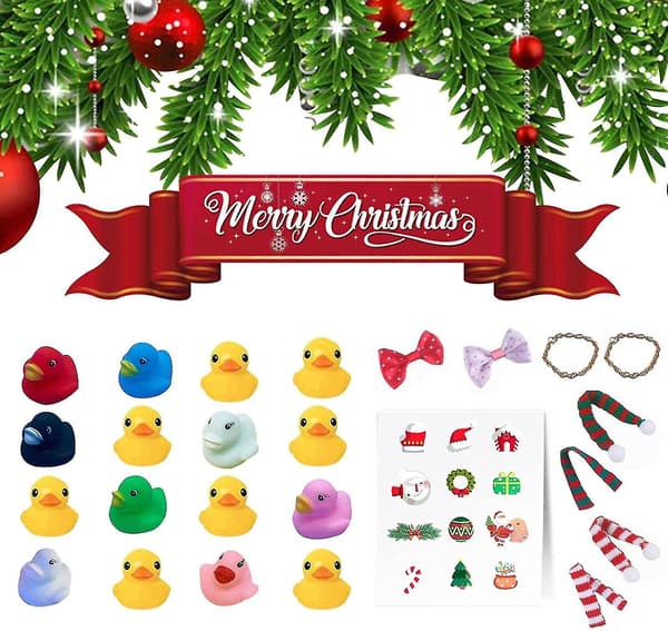 Adventskalender 2023 med gummiank, nedtelling til jul for barn, badeleke and [JUN] 0716 ducks8 AccessoriesS