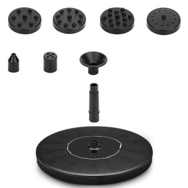 Fontän - Solcelledrevet fontän / Vannfontän Solcelle - 16 cm black