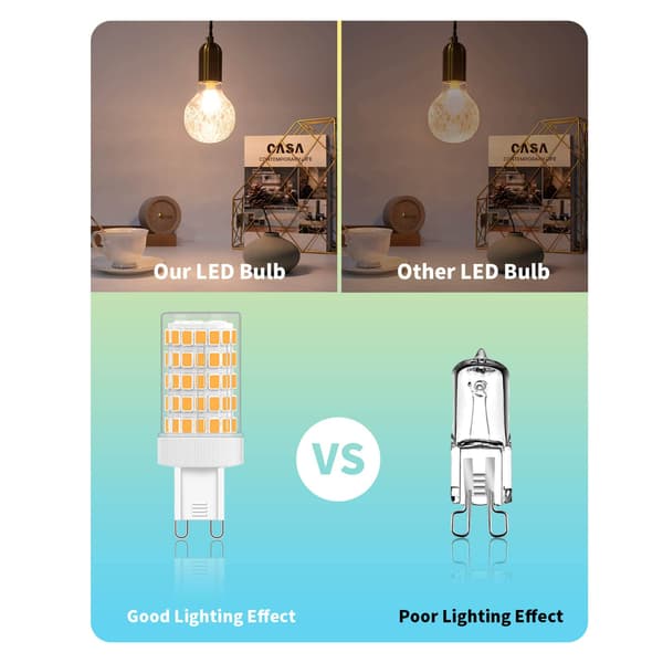 G9 LED 10W, G9 LED-lampor Varmvit 2700K AC 220V 6-pack[JUN]