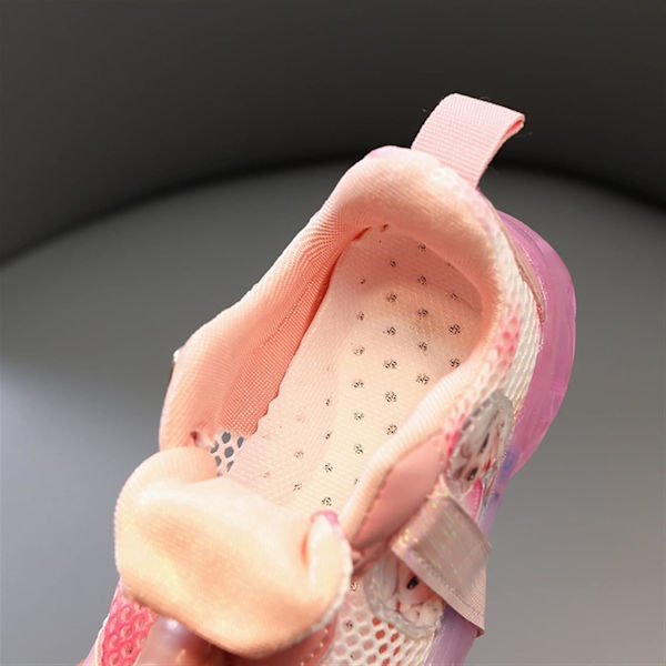Elsa-sko, prinsessesko, jentes lysende sko, barn LED-sneakers, gutter jenter lett mesh-stoff sko kryss treningssko casual barnesko Rosa Pink 27