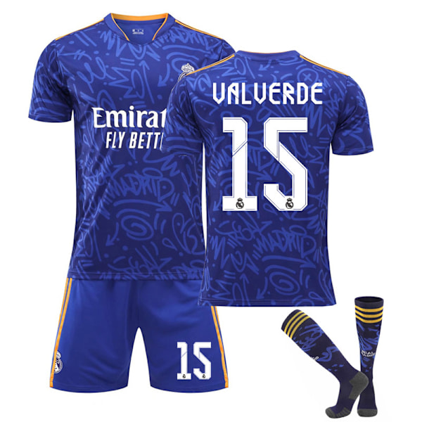 Barn / vuxen 21 22 VM Real Madrid fotbollströja set C UALUERDE-15 UALUERDE-15 18#