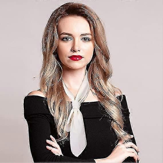 Dammode Myk Stor Sateng Firkantet Chiffong Polyester Skjerfsett Hode Hals Multifunksjonell Ensfarget Tilgjengelig-lingling White