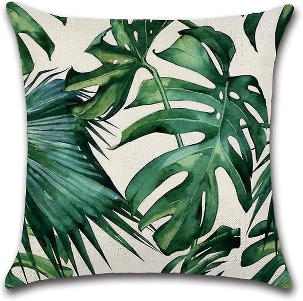 Vattentäta kuddfodral 45x45 cm för utomhussoffa, tropisk växtdesign [JUN]