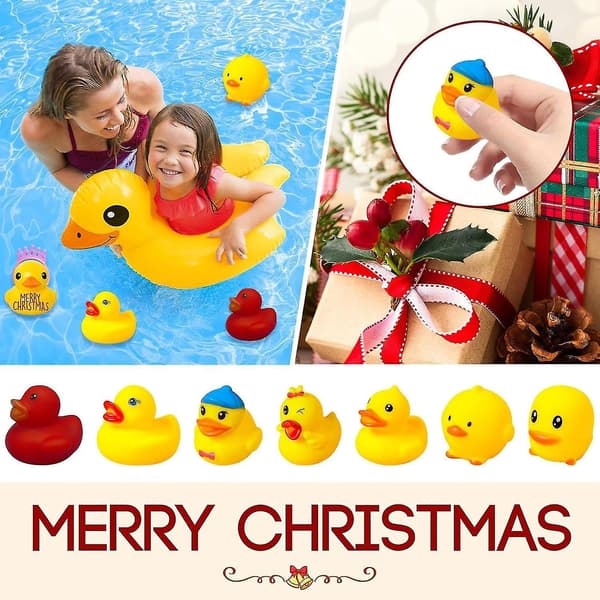 Adventskalender 2023 med gummiank, nedtelling til jul for barn, badeleke and [JUN] 11(24 ducks)