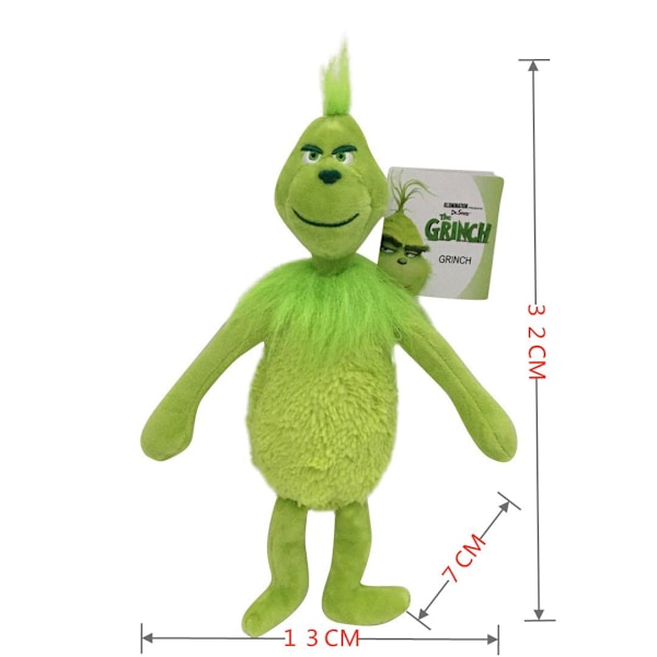 Mub - Joulupukki Grinch Pehmolelu Vihreä Hiukset Grinch Lapsi Piirretty Nuken Nuken The Grinch