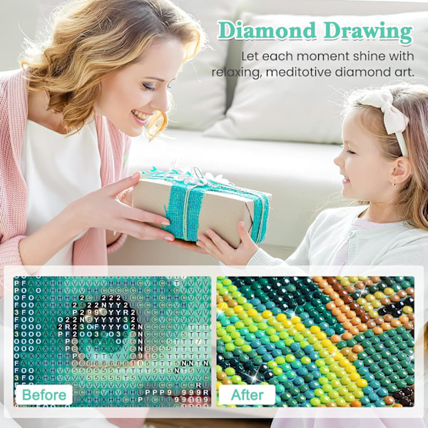 5D DIY diamantmaleri for voksne, baby drake diamant komplet farve