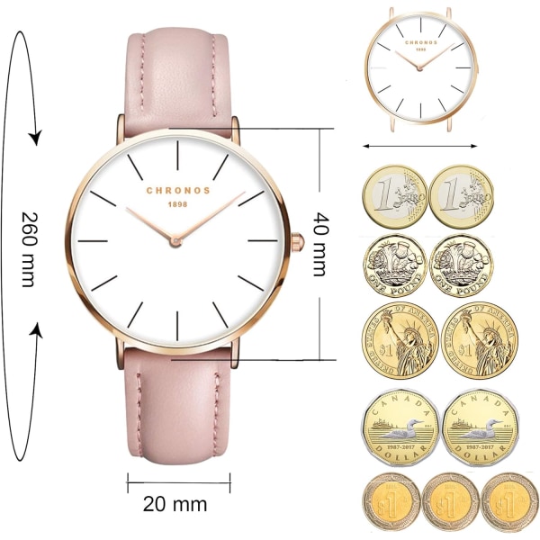 Klassiska klockor för kvinnor och män Fashion Quartz Watch
