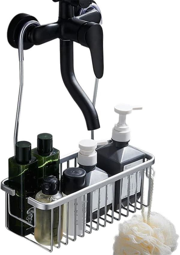 Shower Shelf without Drilling - Hanging Shower Caddy for Shampoo & Soap, Bathroom Storage Silver