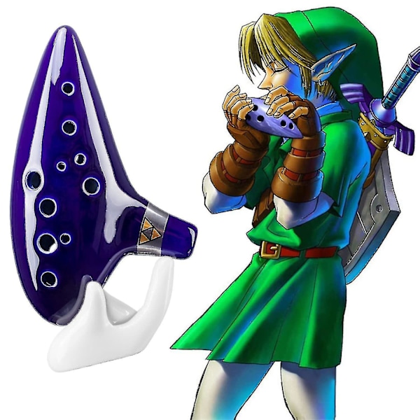 Zelda Ocarina laulukirjan kanssa, 12-reikäinen Alto C Zelda Ocarina