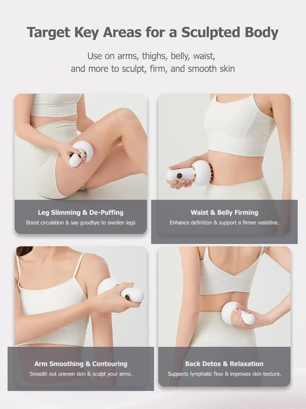 Kropslymfemassager med varme, lys og vibration mod cellulite[JUN] Beige