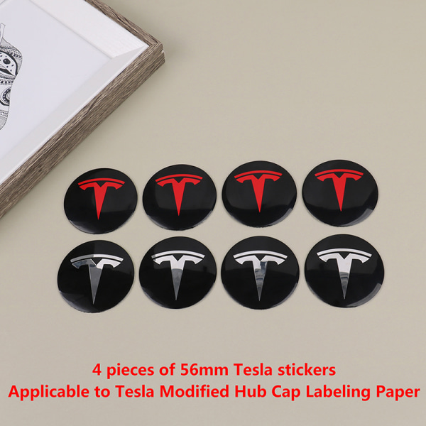 4 stk. Hjul Center Hub Cap Kit til Tesla Model 3 Y Tesla Accesso Red