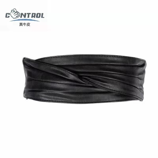 Women's Wide Belt Leather Adjustable Waist Belt with Velcro Fast