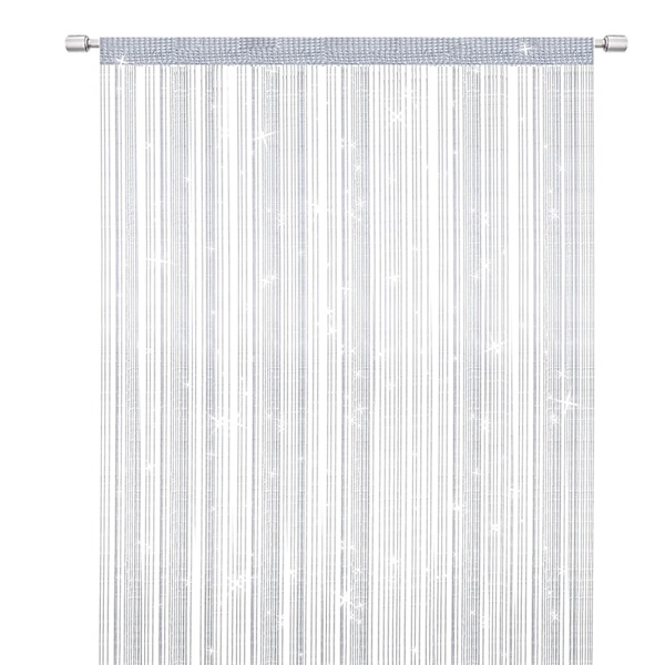 Stränggardiner Dörr Mygggardin, Elegant Avdelare Tofs Gardin för Heminredning, Skiljegardin för Dörrar och Fönster, Vit (100x200cm)