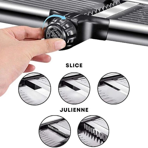 Justerbar Mandolin Grønnsaks Slicer i 304 Rustfritt Stål, Profesjonell Kutter Grønnsaks Kutter Med Blad Kjøkkenredskaper