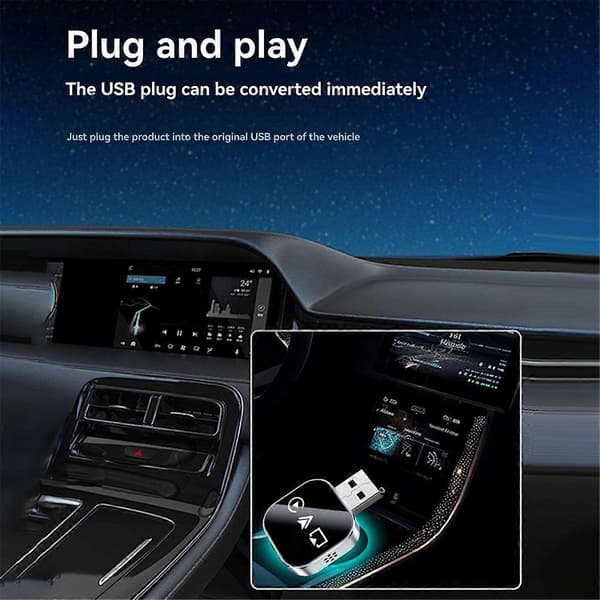 Trådløs CarPlay Adapter med Android Auto & AirPlay Support[JUN]