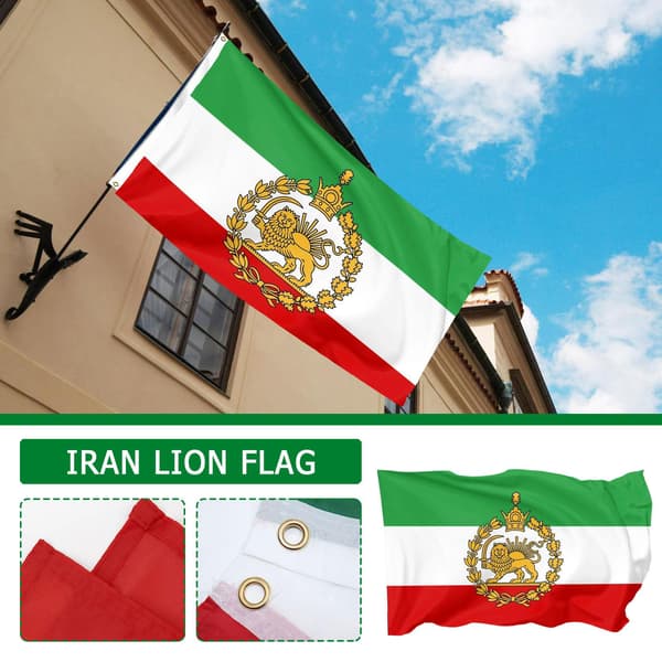 Persisk løve sol flagg Iran 3x5 ft banner [JUN] A One-size