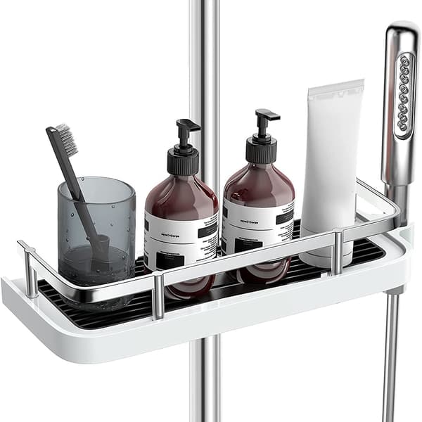 Holdbar Krom Brusehylde - Rustfri ABS Organizer med Pladsbesparende Design