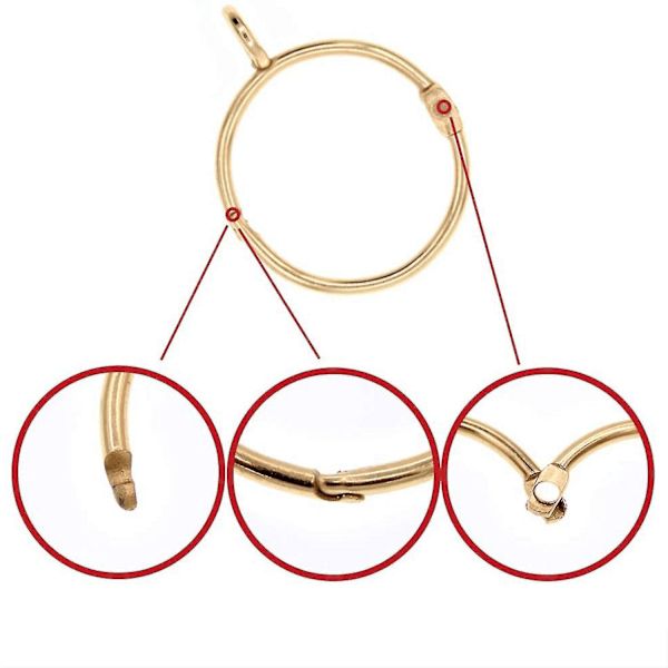 Guld Gardinerringe Sæt med 20 - Gardinerringe i rustfrit stål med åbent design (3,8 cm)