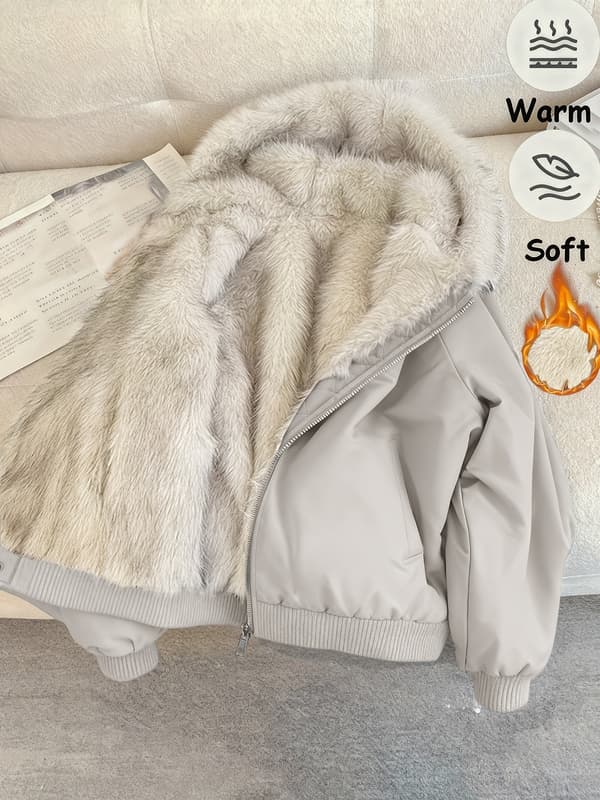 Damjacka Höst Vinter Chic Färgblock Vävd Ytterkläder XL Silv Gry