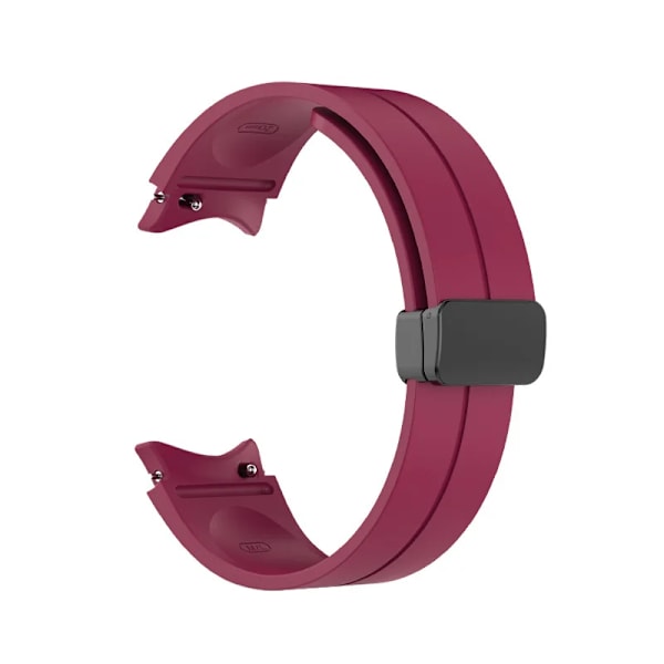 Silikone Rem Uden Spalte Til Samsung Galaxy Watch 5/4 40mm 44mm 5 Pro 45mm Original Magnetisk Rem Til Watch 4 Klassisk Rem wine red