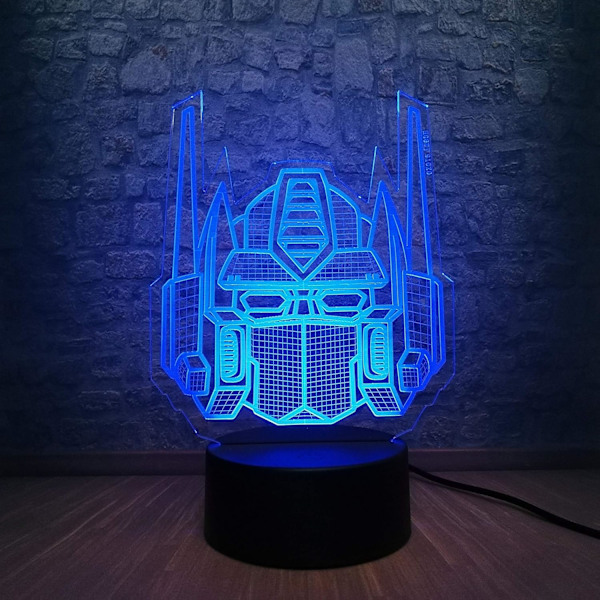 3D Optisk Illusion Transformers Model Skrivebordslampe LED Natlampe