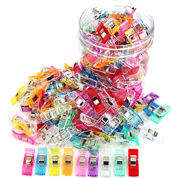 Sewing clips, 100 pcs with plastic box, advanced quilt clips f