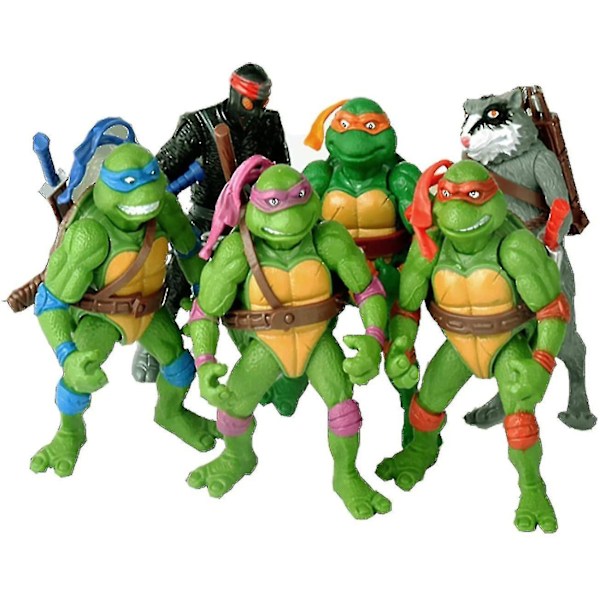 6 stk. Ninja Turtles actionfigur tegneserie Tartaruga Ninja leker for barn Anime figurdukke Bursdagspresenter