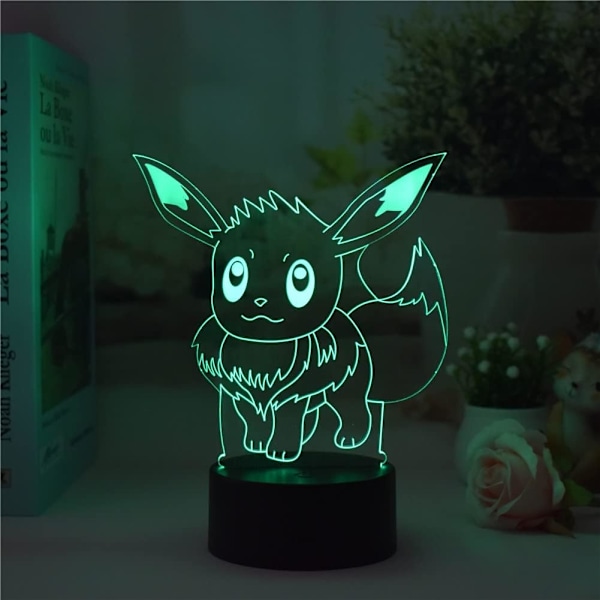 Tegneserie Anime Eevee Natlampe 3D Illusion Lys LED Bord